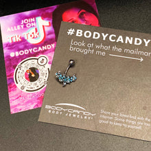 Load image into Gallery viewer, Blue Gem Flower Garland Belly Ring
