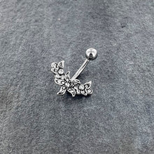 Load image into Gallery viewer, Clear Gem Flower Garland Belly Ring
