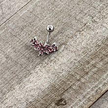 Load image into Gallery viewer, Pink Gem Flower Garland Belly Ring
