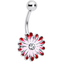 Load image into Gallery viewer, Clear Gem Red Light Pink Butterfly Flower Belly Ring Set of 2
