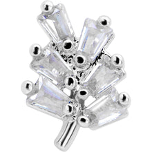 Load image into Gallery viewer, 16G 1/4 Clear CZ Gem Leafy Branch Threadless Labret Tragus
