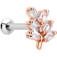 Load image into Gallery viewer, 16G 5/16 Clear CZ Gem Leafy Rosy Branch Threadless Labret Tragus
