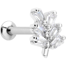 Load image into Gallery viewer, 16G 5/16 Clear CZ Gem Leafy Branch Threadless Labret Monroe Tragus
