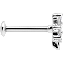 Load image into Gallery viewer, 16G 5/16 Clear CZ Gem Leafy Branch Threadless Labret Monroe Tragus
