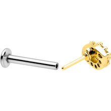 将图片加载到图库查看器，16G 5/16 Clear CZ Gem Kissy Lips Golden Threadless Labret Tragus
