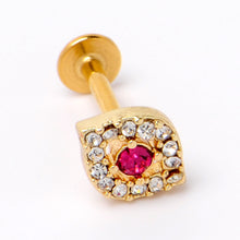 Load image into Gallery viewer, 16G 5/16 Clear Pink Gem Gold Tone Open Eye Labret Monroe Tragus
