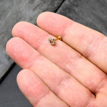 Load image into Gallery viewer, 16G 5/16 Clear Pink Gem Gold Tone Open Eye Labret Monroe Tragus
