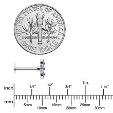 Load image into Gallery viewer, 16G 5/16 Blue Clear Gem Embellished Cross Labret Monroe Tragus
