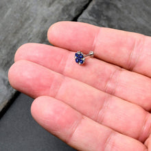 Load image into Gallery viewer, 16G 5/16 Blue Clear Gem Embellished Cross Labret Monroe Tragus

