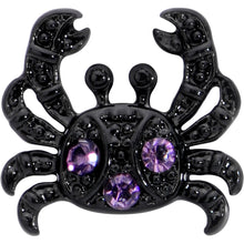 Load image into Gallery viewer, 16G 5/16 Purple Gem Black Chic Crab Labret Monroe Tragus

