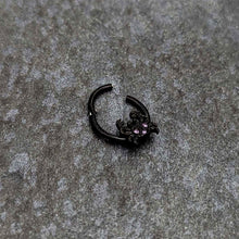 将图片加载到图库查看器，16G 3/8 Purple Gem Black Chic Crab Hinged Segment Ring
