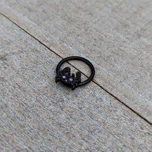 将图片加载到图库查看器，16G 3/8 Purple Gem Black Chic Crab Hinged Segment Ring
