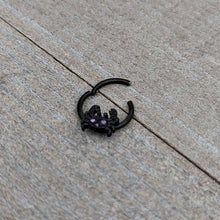 将图片加载到图库查看器，16G 3/8 Purple Gem Black Chic Crab Hinged Segment Ring
