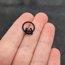将图片加载到图库查看器，16G 3/8 Purple Gem Black Chic Crab Hinged Segment Ring
