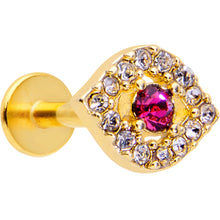 Load image into Gallery viewer, 16G 1/4 Clear Pink Gem Gold Tone Open Eye Labret
