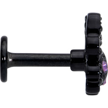 Load image into Gallery viewer, 16G 1/4 Purple Gem Black Chic Crab Labret
