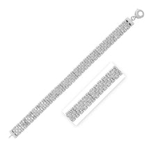 Load image into Gallery viewer, 14k White Gold Faceted Panther Link Chain Bracelet
