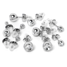 Load image into Gallery viewer, Clear Gem 3mm to 8mm Ball End Stud Earrings Set of 6
