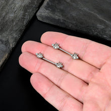 将图片加载到图库查看器，14G 9/16 Clear Gem Bee Beautiful Insect Barbell Nipple Ring Set
