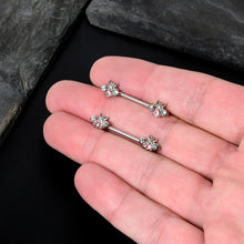 将图片加载到图库查看器，14G 9/16 Pink Gem Bee Beautiful Insect Barbell Nipple Ring Set
