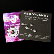 将图片加载到图库查看器，14G 9/16 Pink Gem Bee Beautiful Insect Barbell Nipple Ring Set
