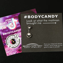 将图片加载到图库查看器，White Faux Opal Double Circle Double Mount Belly Ring
