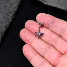 将图片加载到图库查看器，Purple Gem Simple Stylized Dragonfly Double Mount Belly Ring
