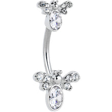 Load image into Gallery viewer, Clear Gem Fanciful Butterfly Double Mount Belly Ring

