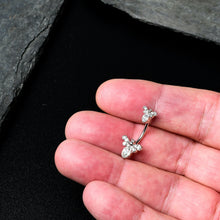 Load image into Gallery viewer, Clear Gem Fanciful Butterfly Double Mount Belly Ring
