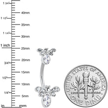 Load image into Gallery viewer, Clear Gem Fanciful Butterfly Double Mount Belly Ring
