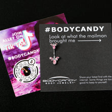 Load image into Gallery viewer, Pink Gem Fanciful Butterfly Double Mount Belly Ring
