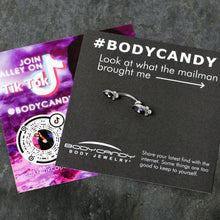 Load image into Gallery viewer, Purple Gem Art Deco Ovals Double Mount Belly Ring
