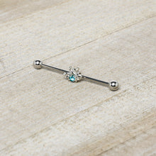 Load image into Gallery viewer, 14G Blue Gem Bee Beautiful Insect Industrial Barbell 38mm
