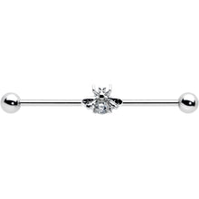 Load image into Gallery viewer, 14G Clear Gem Bee Beautiful Insect Industrial Barbell 38mm
