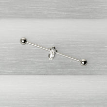 Load image into Gallery viewer, 14G Gem Deco Oval Industrial Barbell 38mm
