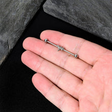 Load image into Gallery viewer, 14G Clear Gem Simple Stylized Dragonfly Industrial Barbell 38mm
