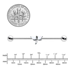 Load image into Gallery viewer, 14G White Faux Opal Simple Style Dragonfly Industrial Barbell 38mm
