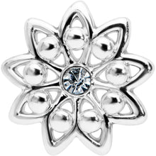Load image into Gallery viewer, 16G 5/16 Clear Gem Starry Flower Labret Monroe Tragus
