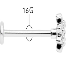 Load image into Gallery viewer, 16G 5/16 Clear Gem Starry Flower Labret Monroe Tragus
