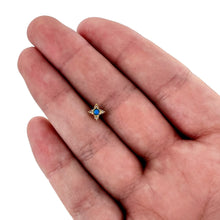 Load image into Gallery viewer, 16G 1/4 Blue Synthetic Opal Gold Tone Rhombus Cartilage Earring

