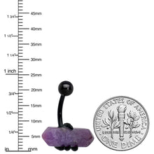 将图片加载到图库查看器，Purple Amethyst Stone Black Claw Belly Ring
