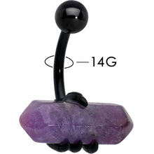 将图片加载到图库查看器，Purple Amethyst Stone Black Claw Belly Ring
