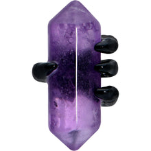 Load image into Gallery viewer, 16G 1/4 Purple Amethyst Black Claw Obelisk Cartilage Earring
