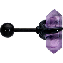 Load image into Gallery viewer, 16G 1/4 Purple Amethyst Black Claw Obelisk Cartilage Earring

