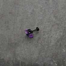 Load image into Gallery viewer, 16G 5/16 Purple Amethyst Black Claw Obelisk Labret Monroe Tragus
