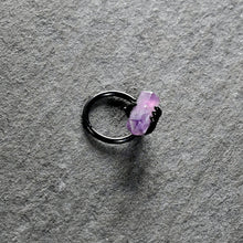 Load image into Gallery viewer, 16G 3/8 Purple Amethyst Black Claw Obelisk Hinged Segment Ring
