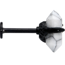 Load image into Gallery viewer, 16G 5/16 White Howlite Black Claw Obelisk Labret Monroe Tragus
