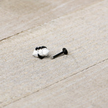 Load image into Gallery viewer, 16G 5/16 White Howlite Black Claw Obelisk Labret Monroe Tragus
