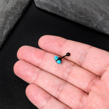 Load image into Gallery viewer, 16G 1/4 Blue Turquoise Black Claw Obelisk Cartilage Earring
