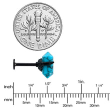 Load image into Gallery viewer, 16G 5/16 Blue Turquoise Black Claw Obelisk Labret Monroe Tragus
